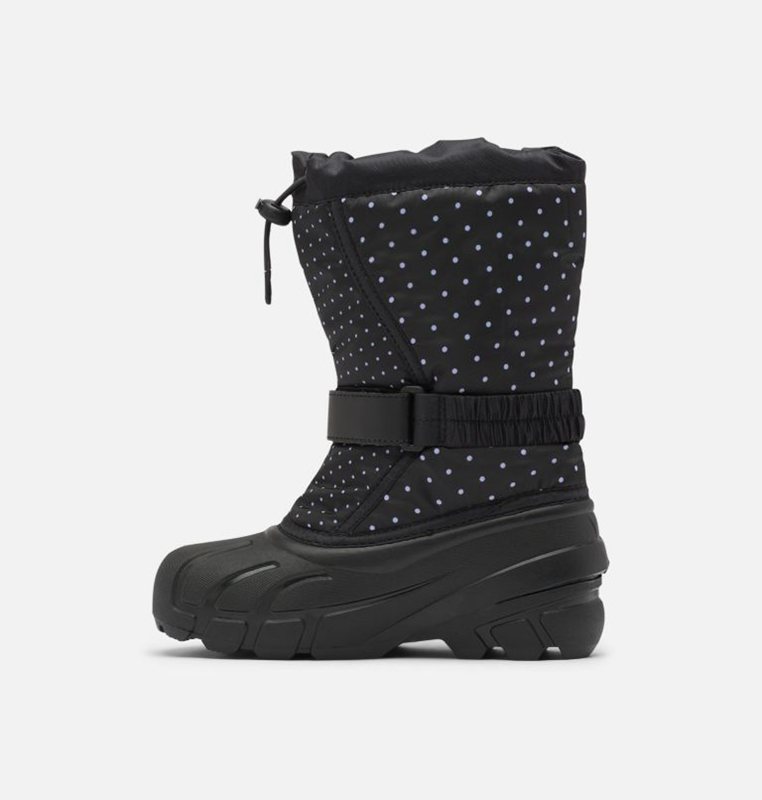 Kids Snow Boots Black - Sorel Childrens Flurry™ Print - 125-HKBJNS